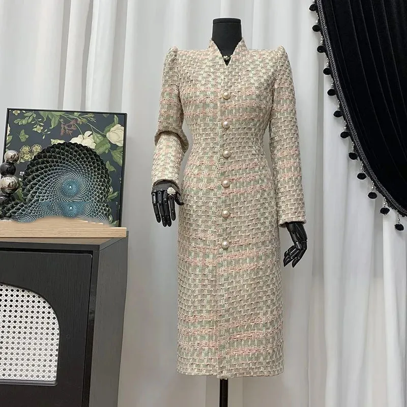Single Breasted Button Fashion Simple Women Trench Coat 2025 Autumn Winter New Temperament High Quality Women's Trench Coat H682