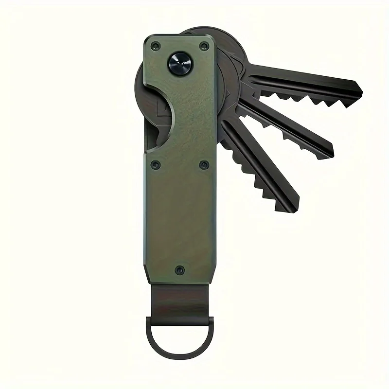 منظم مفاتيح معدني أنيق - حامل مدمج لـ 2-6 مفاتيح، تصميم أنيق وبسيط، مثالي للتنقل اليومي