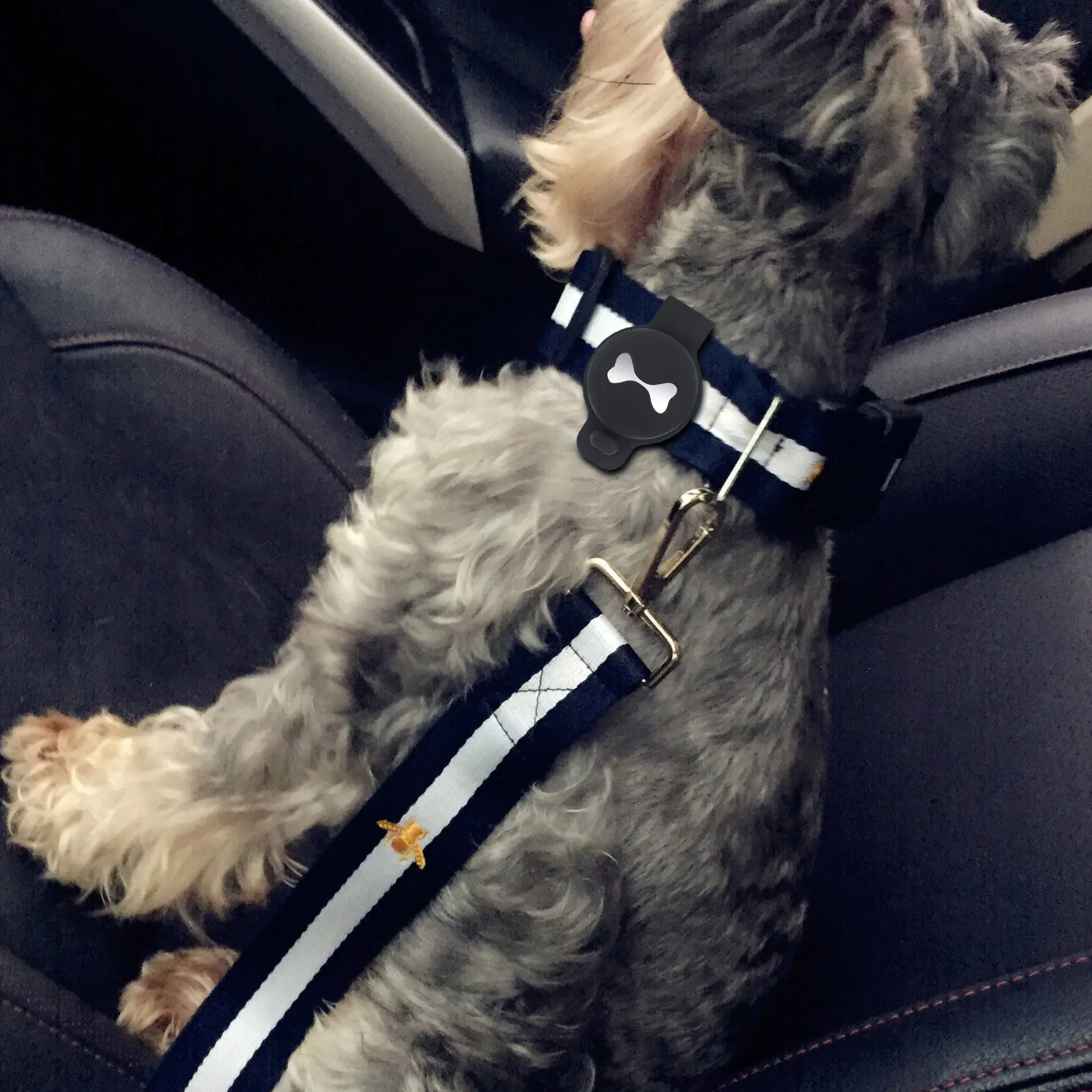 

2Pcs Pets Protection Sleeves Anti-Lost Wear-Resistant Dog Bone Pattern Compatible Portable Tracer Cases