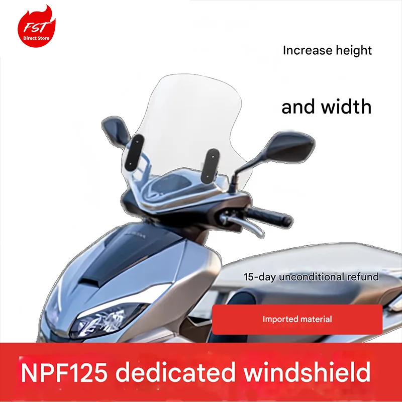

Увеличенное по высоте лобовое стекло для Honda NPF125, модифицированные ветрозащитные и дожезащитные элементы