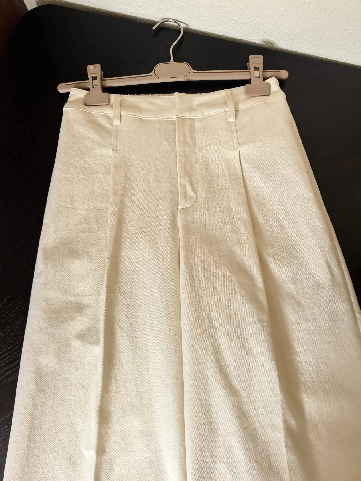 Women's Autumn High-Waisted Pleated Wide-Leg Trousers Cotton Blend