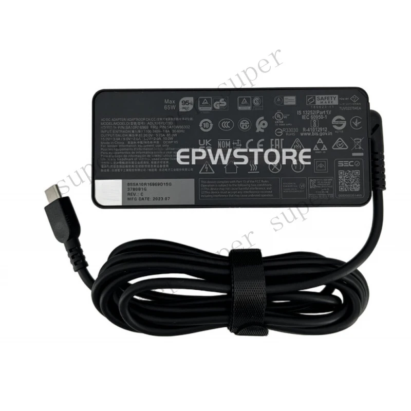 

Зарядное устройство S+ 20V 3.25A 65W USB-C для Lenovo ThinkBook 16 G7, блок питания