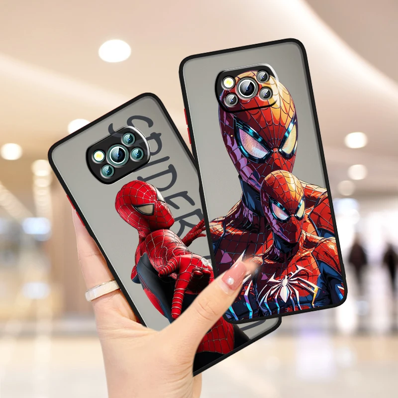 Spider-Man Unlimited Frosted Translucent For Xiaomi Mi Poco X5 X4 X3 M6 M5S M5 M4 M3 F5 F4 F3 GT Pro 5G Soft Phone Case