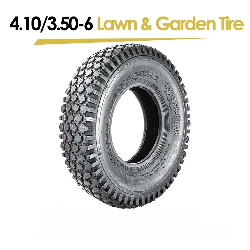 4.10/3.50-6 6 Inch Tubeless Tires Tricycle Tyres for Lawn Mower Utility Cart Wheelbarrow Wear-resistant Anti-skid Vacuum Tire