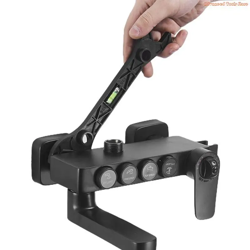 2 in 1 Manual Wrench Double Headed Spanner with Bubble Level Portable Lightweight Dual-headed Wrench Suitable for Home W91B