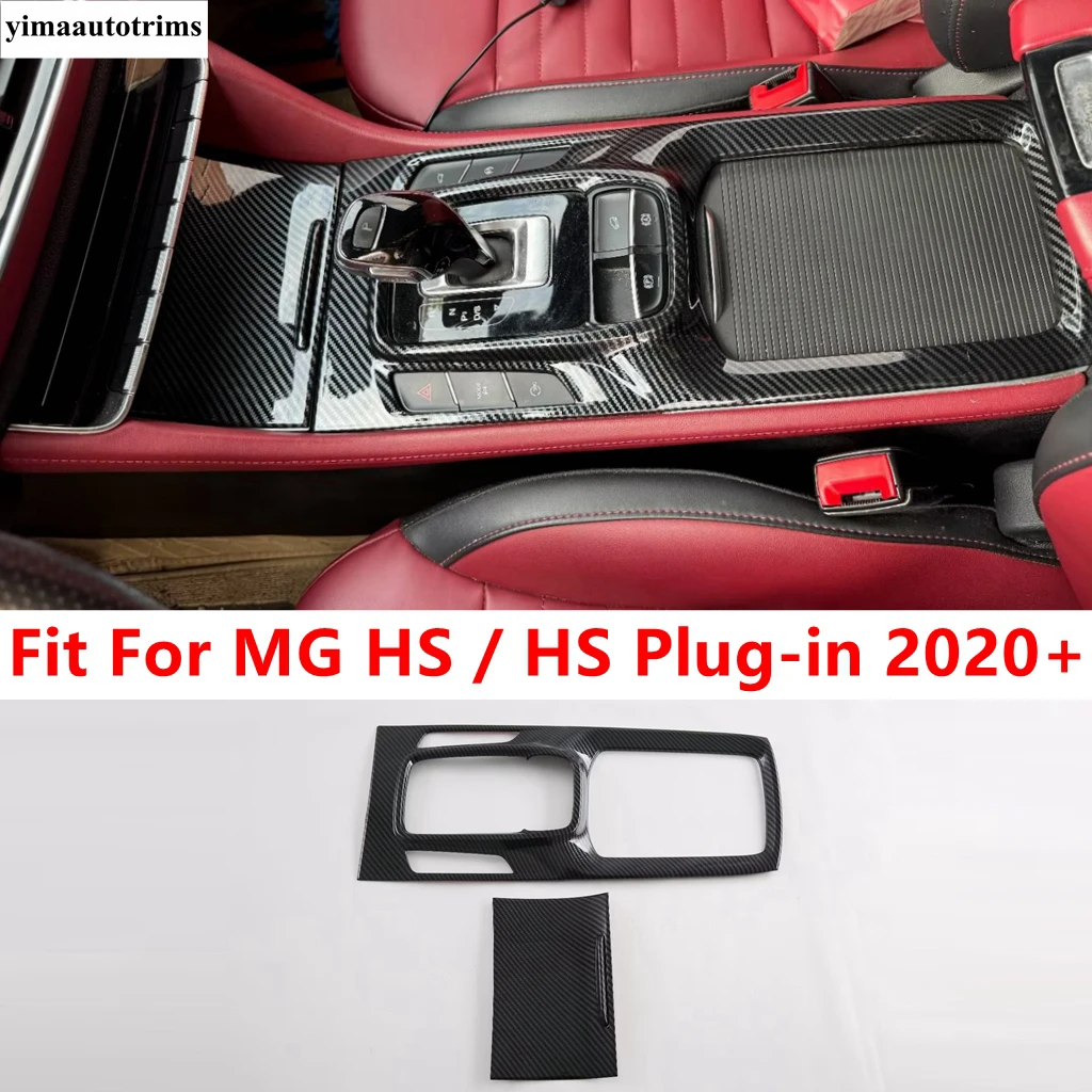 

Carbon Fiber Center Console Gear Shift Button Panel Water Cup Holder Cover Trim Accessories For MG HS / HS Plug-in 2020 - 2024