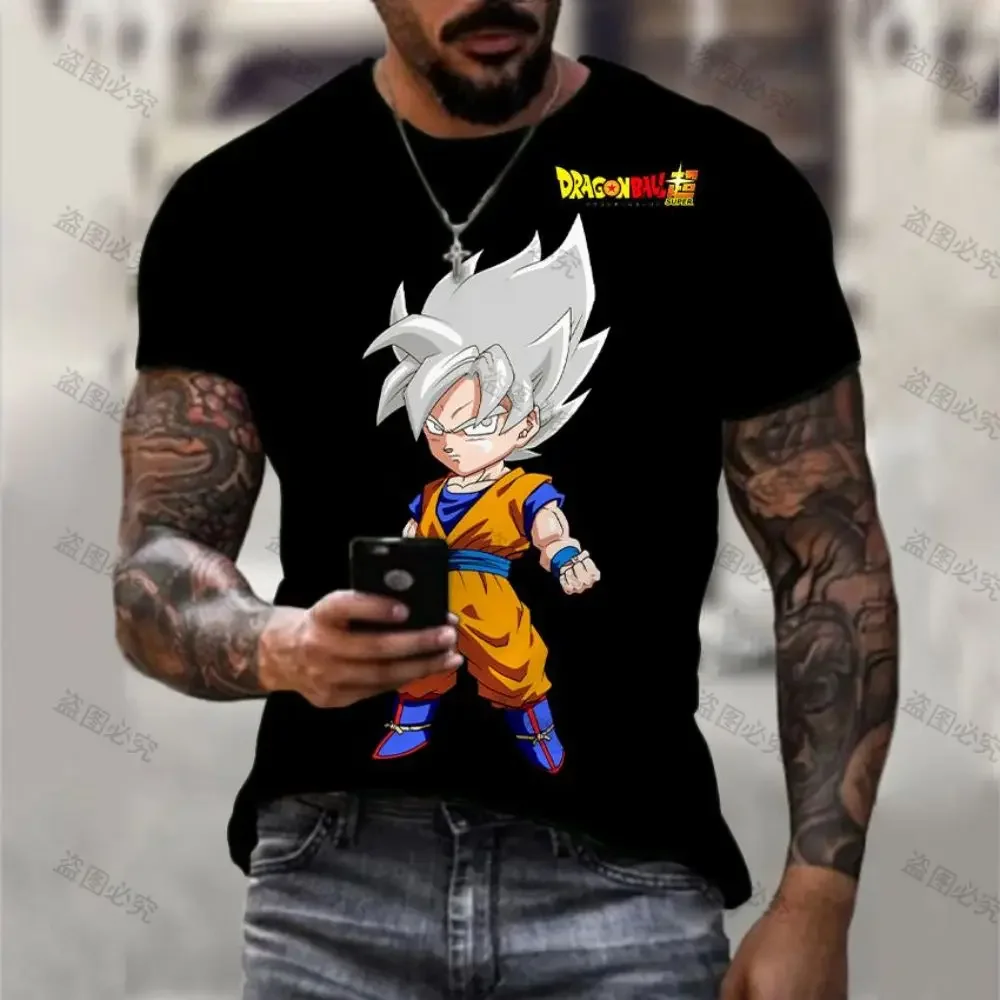 

Goku Men's T Shirt Vegeta Dragon Ball Z 2024 Anime High Street Cartoon O Neck Parent-child Wear Oversized 110-6XL Y2k T-shirts