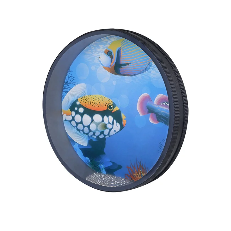 

10Inch Ocean Wave Drum Educational Toys Hand Drum Ocean Wave Drum Percussion Wood,Percussion Instrument