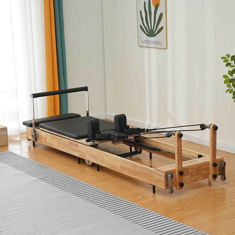 Foldable Oak Bed Multi Color Leather in Black White Gray Pink Custom Logo for Personal Training Pilates Machine