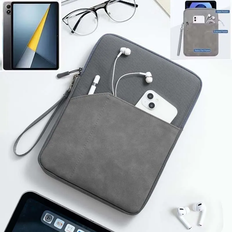 for Xiaomi Pad 8 Pro Pad 7 Pro 11inch Tablet Carry Bag Lanyard Patch Pocket Zip Storage Pouch Waterproof Sleeve Anti Drop Bumper