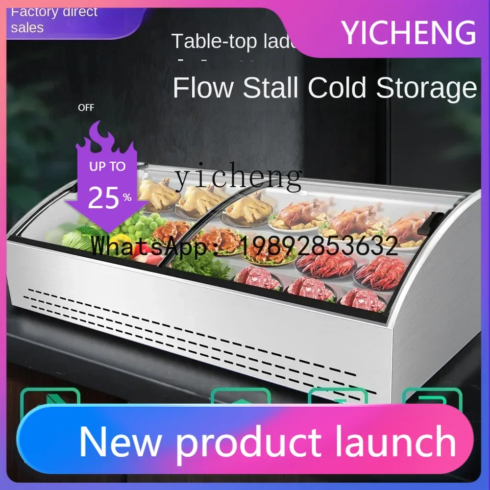 Three-Layer Step Frozen to Keep Fresh Display Cabinet Seafood Frozen Ice Desktop Stall