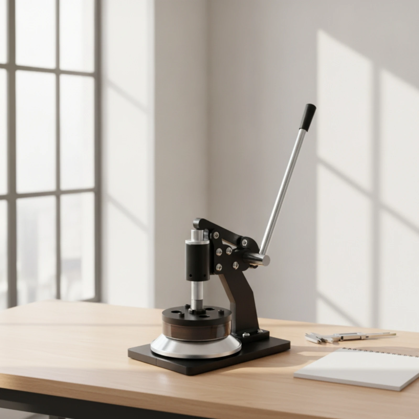 Manual Sample Cutter with Lever Precision Circular Sample Cutter Tool Accurate Sturdy for Professionals, Laboratories