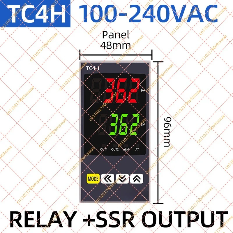 Digital PID Temperature Controller, Universal Input Dual Output SSR/Relay Regulator