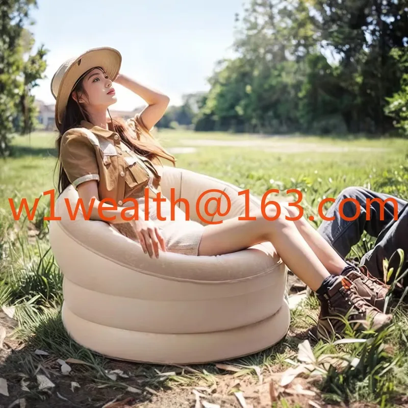 

Thickened automatic inflatable lazy sofa flocked PVC easy storage single seat household