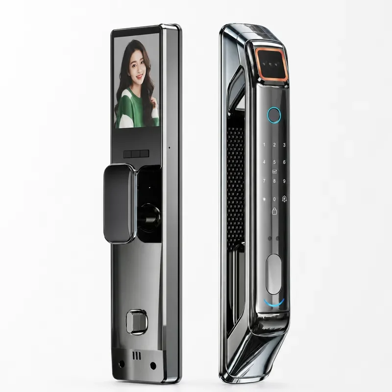Automatic Anti-theft Door 3D Facial Recognition Fingerprint Lock Electronic Password Visual Remote Cat Eye Home Smart