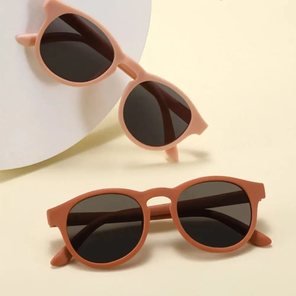 Round Frame Kid's Sunglasses Flexible Silicone with Adjustable Strap Baby Sunglasses Unbreakable Safety Goggles Children Eyewear
