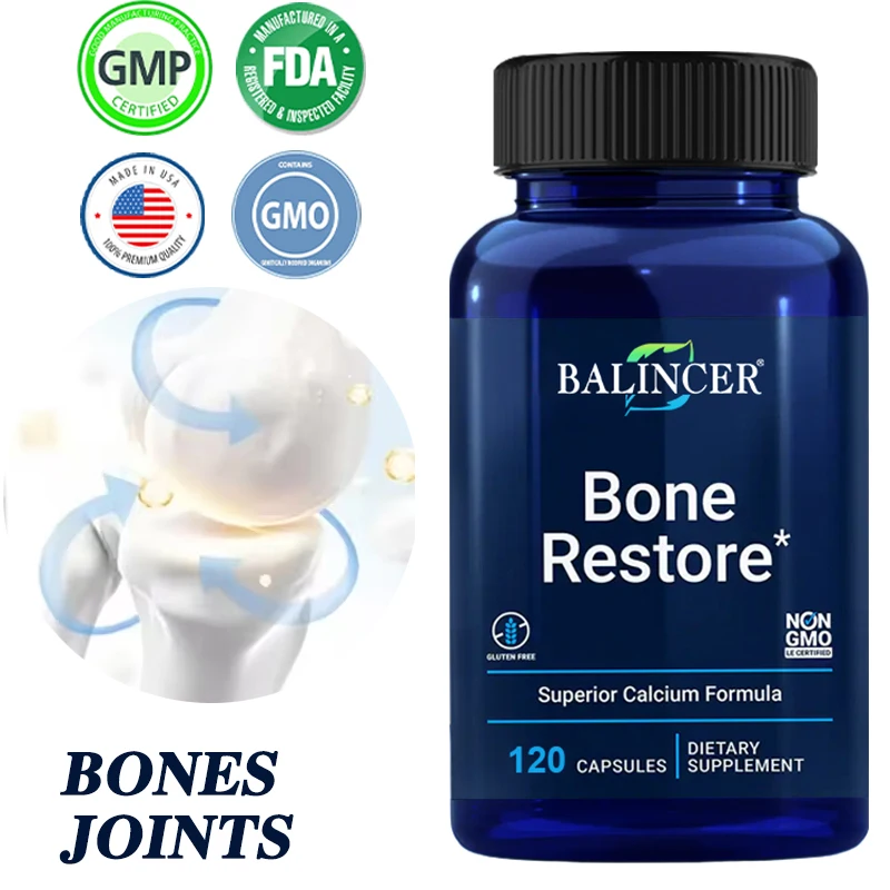 Bone Repair, 120 Veggie Capsules, with Calcium and Vitamin D3 to Support Overall Bone and Joint Health