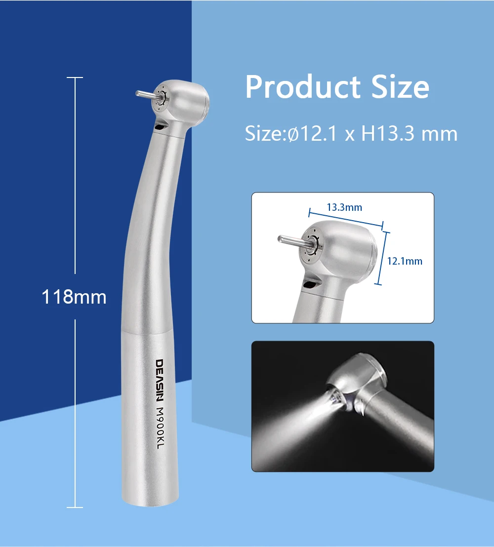 DEASIN Drehmoment Kopf Dental Air Turbine High Speed Handstück M900KL 26W Ultraleicht Titan Körper KV Kopplung Optische Zahnarzt Werkzeuge – Detail 2