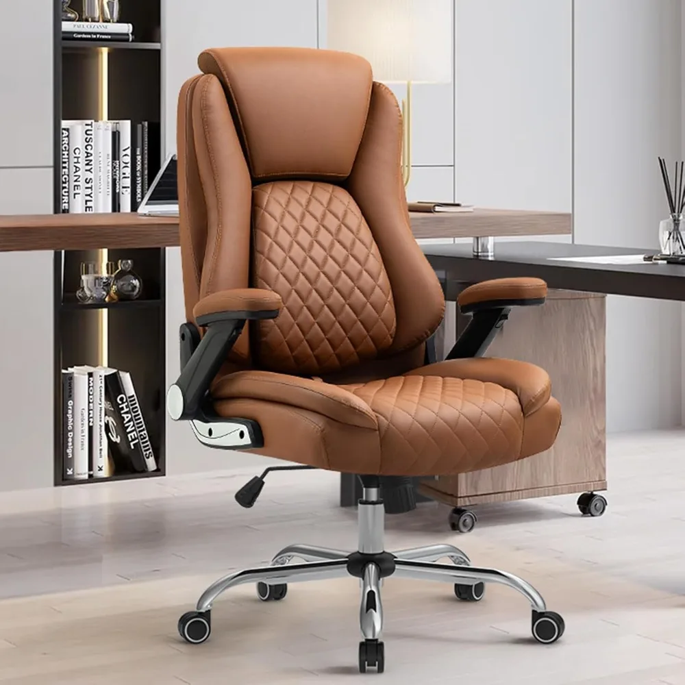 

Ergonomic Desk Chair Executive Office Chairs Comfortable with Flip-up Armrests - Adjustable Headrest, Tilt and Lumbar Support