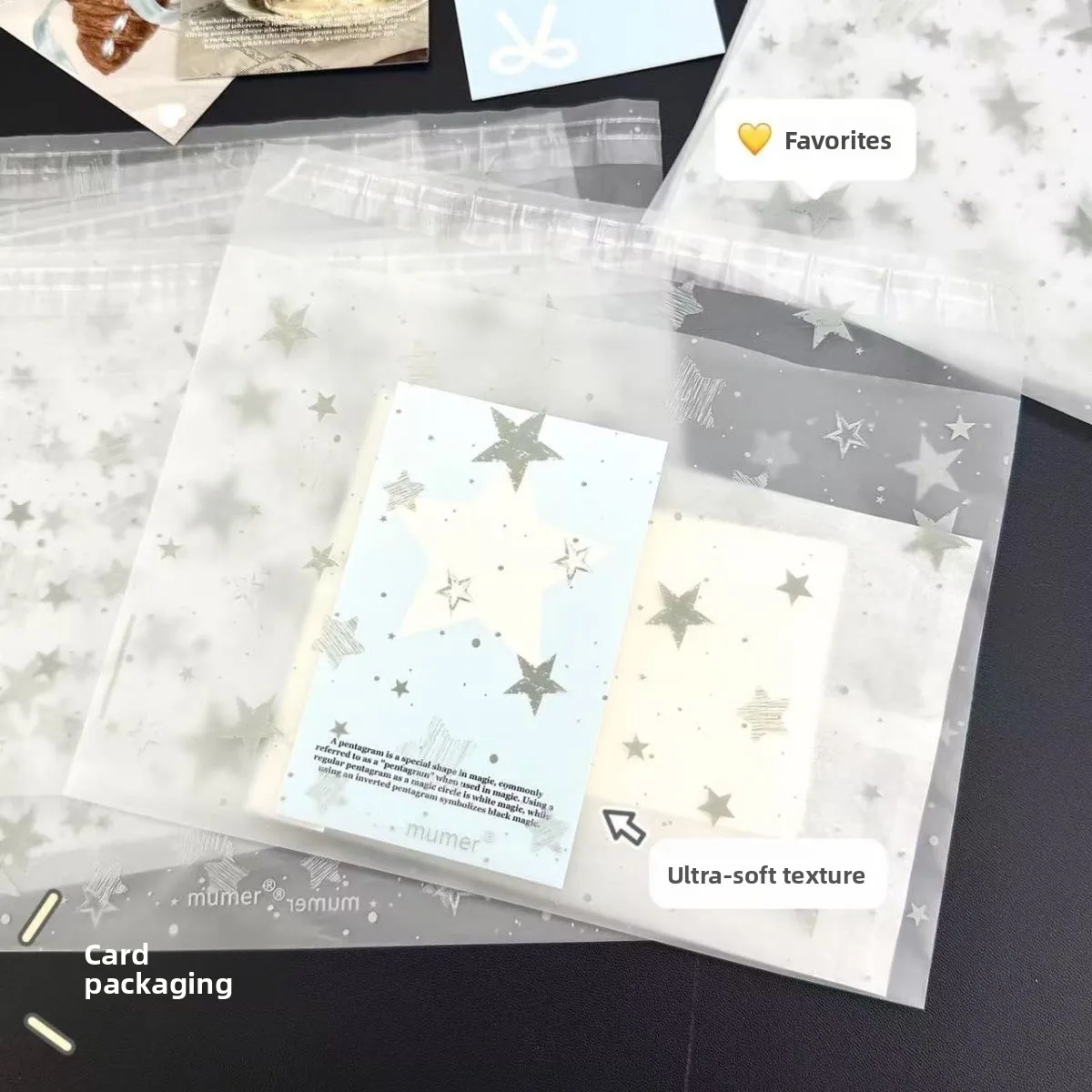 Matte Star Bag Creative Cultural Packaging Sealable Blogger Packing Bag Gift Wrapping Plastic Bag High Aesthetic Value