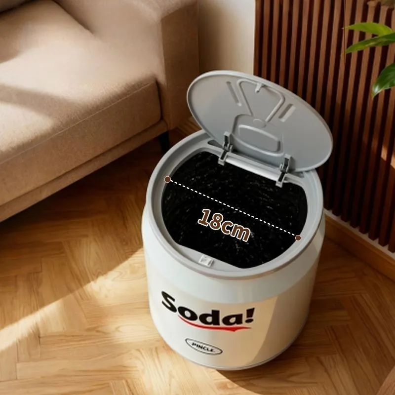 Coke Can Dustbin Plastic Trash Cans Luxury Kitchen Litter Bins Large Living Room Bathroom Trash Bin with Wheels Home Cleaning view 3