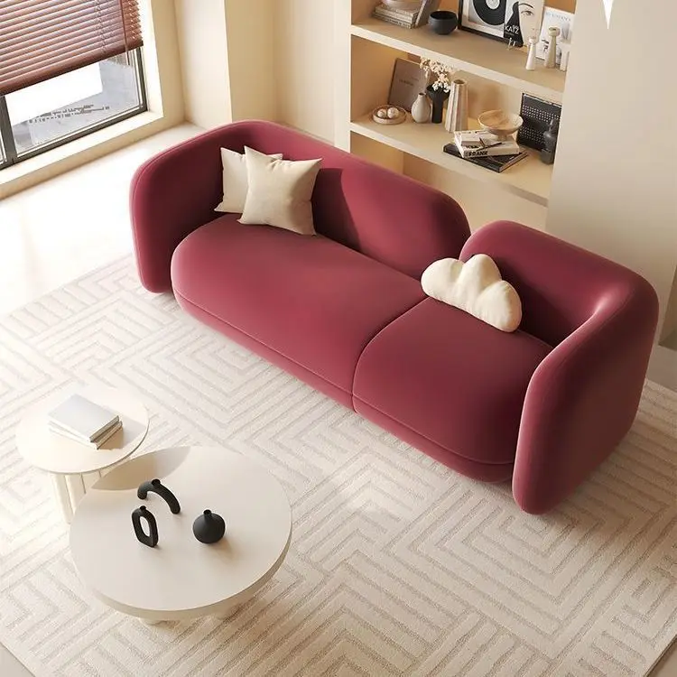 Sofa Burgundy B & B Clothing Store Beauty Salon Office Rest Area Reception and negotiation