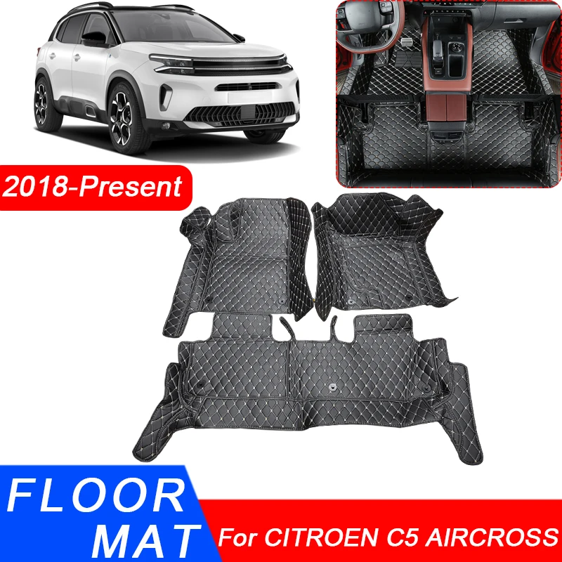 3D Full Surround Car Floor Mat Protect Liner Foot Pads Carpet PU Leather Waterproof Accessory For CITROEN C5 AIRCROSS 2018-2025