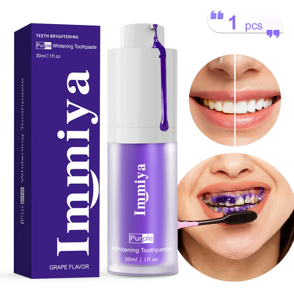 

30ml Purple Whitening Toothpaste Correction Whitener Teeth Purple Non-invasive Whitening Reduce Yellowing Tooth Care