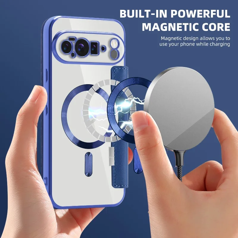 Роскошный кожаный чехол-книжка из ТПУ для Google Pixel 10 Pro 9 XL 8A 7A MagSafe с магнитной беспроводной Фото №4