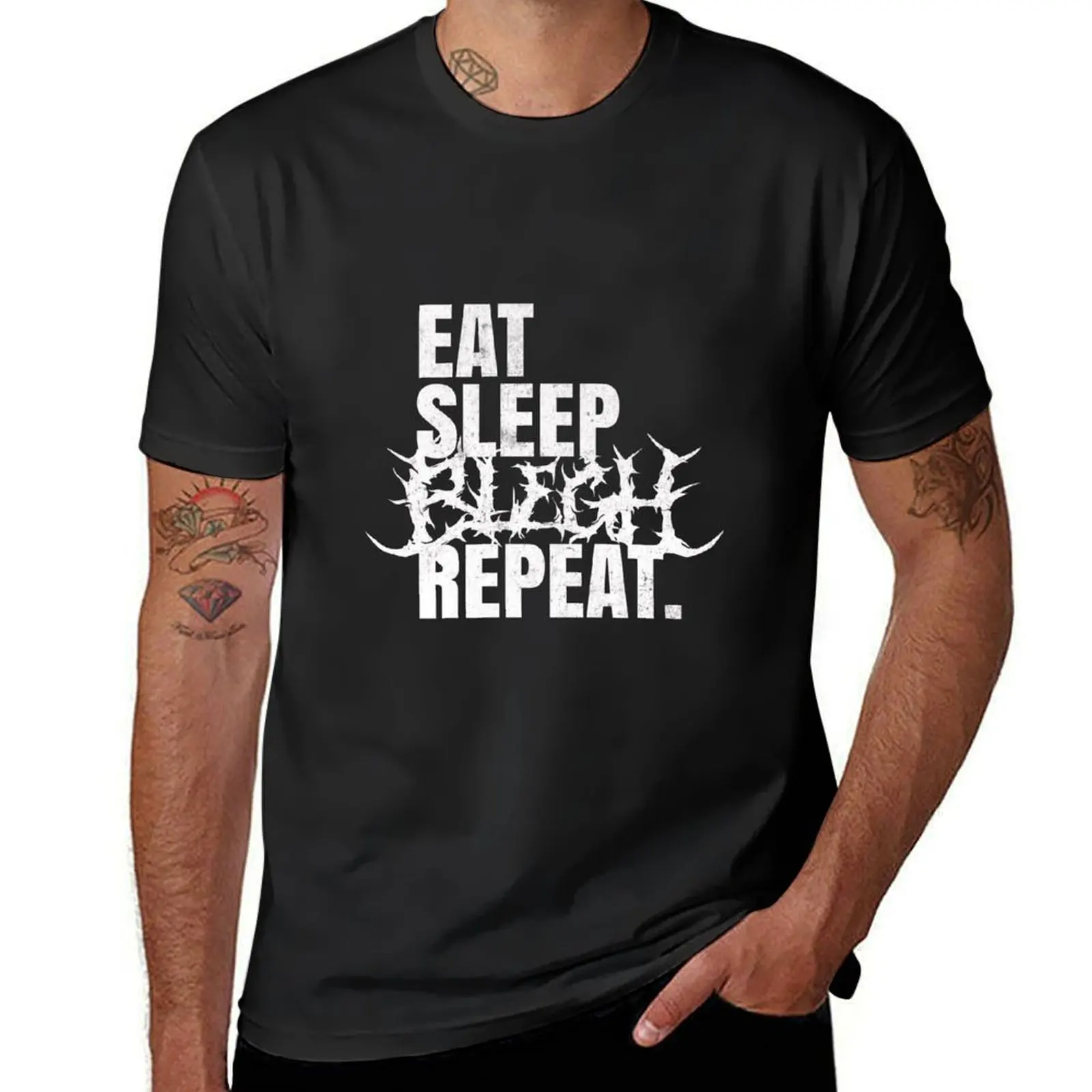 Eat Sleep Blegh Repeat, metalcore, metal bleghssed design T-Shirt Aesthetic clothing oversizeds mens graphic t-shirts anime