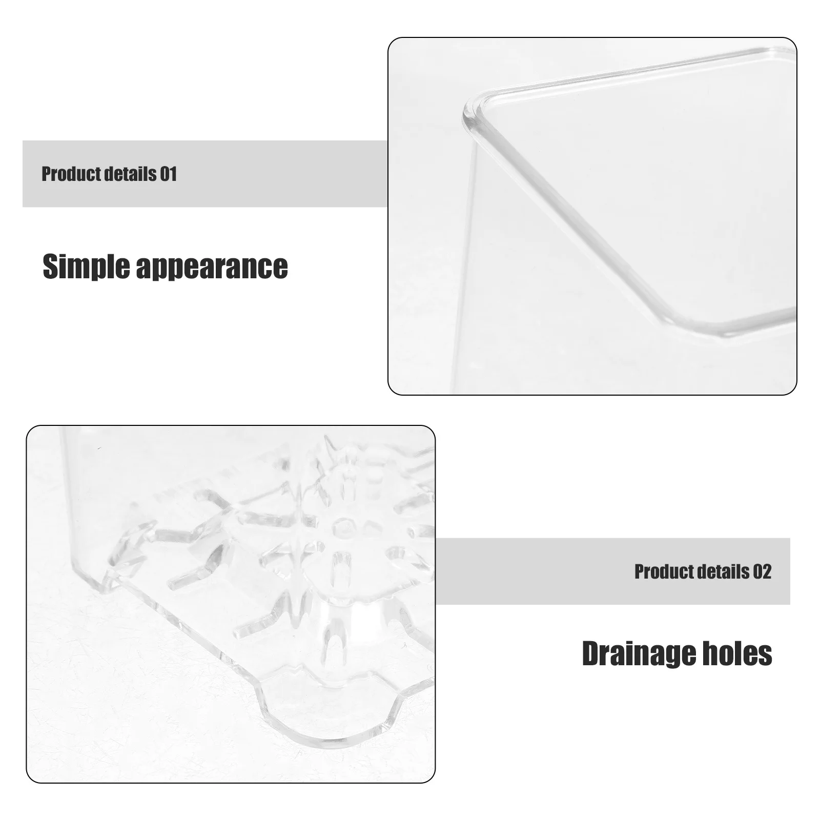 6Pcs Orchid Plant Pots Clear Acrylic Breathable Nursery Pots for Succulent Propagation Gardening Flowerpot with Drainage Holes