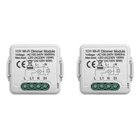 B04B-2X Tuya Wifi Smart Dimmer Switch Module 10A Support 2 Way Control 1 Gang Compatible For Google Home Alexa Smart Life App
