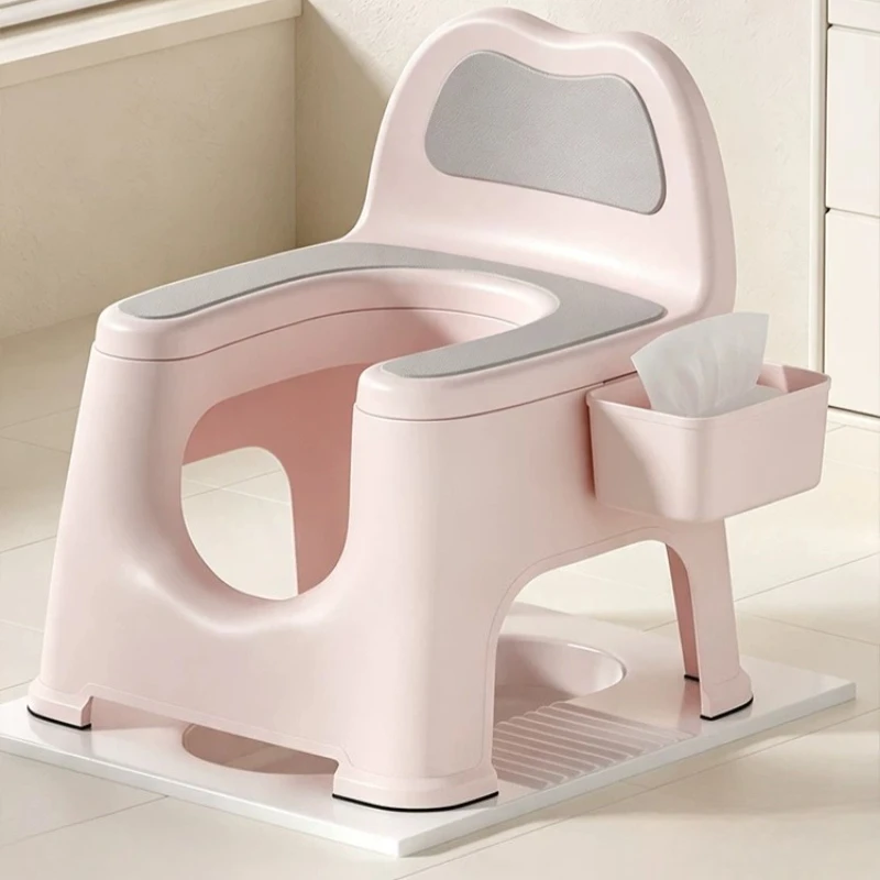 Toilet Seat Backrest Stool Squat O Shape Elderly Plastic Shower Stool Portable Anti Slip Tabouret De Baignoire Sauna Accessories