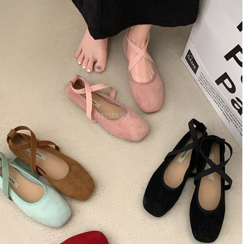 2024 New Spring Summer Flat Ballet Shoes Women\'s Shoes Retro Mary Jane Shoes Ballet Flats Women Zapatos Mujer