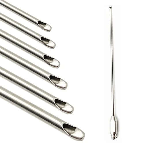 Aspirador de cánula de liposucción tipo Llave de cabeza plana, cánula de recolección de grasa de belleza