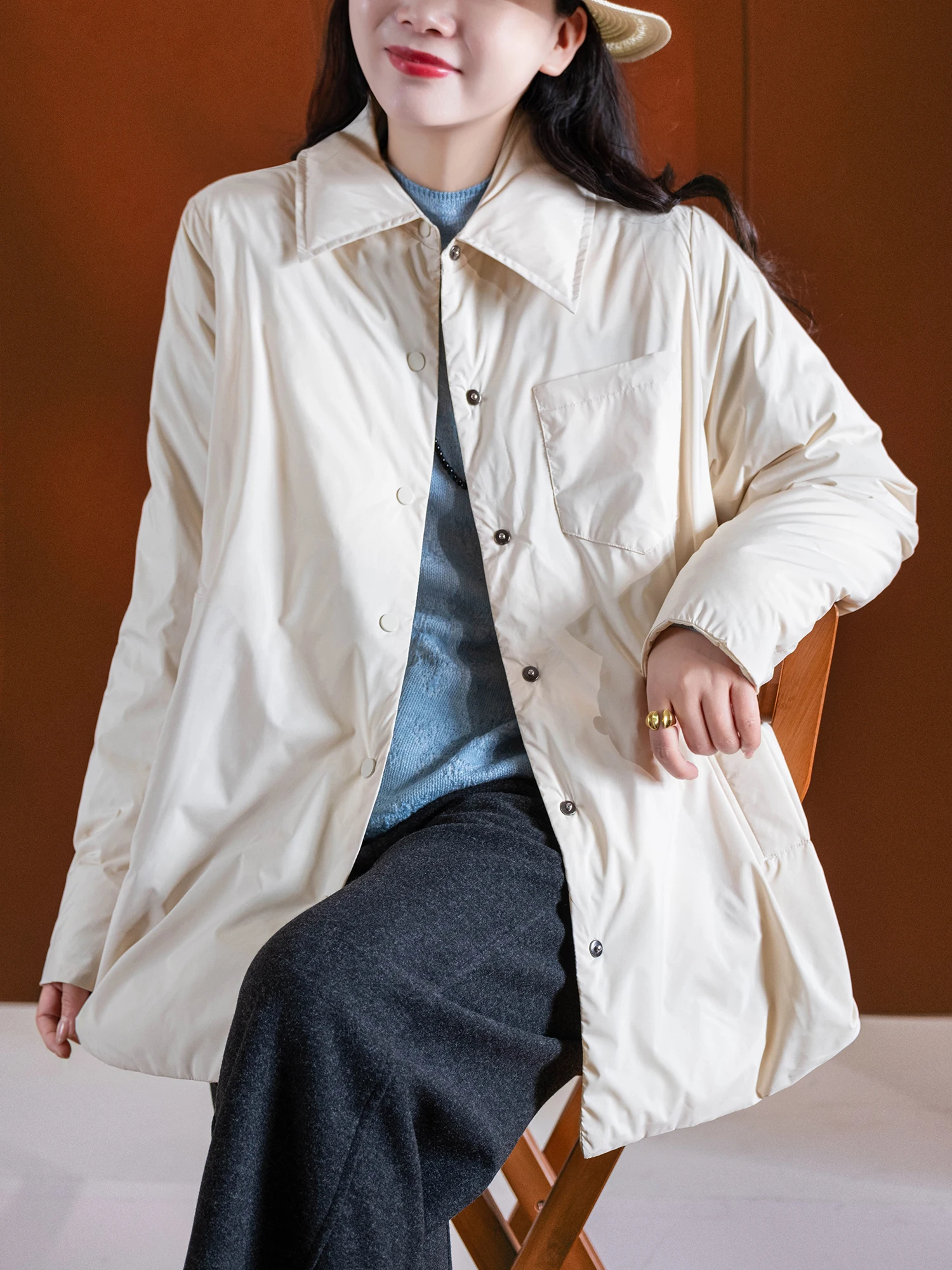 

Двусторонняя носимая повседневная женская пуховая куртка Jaet irt Sle White Du Feather, теплая, ветрозащитная, моющаяся, китайский бренд