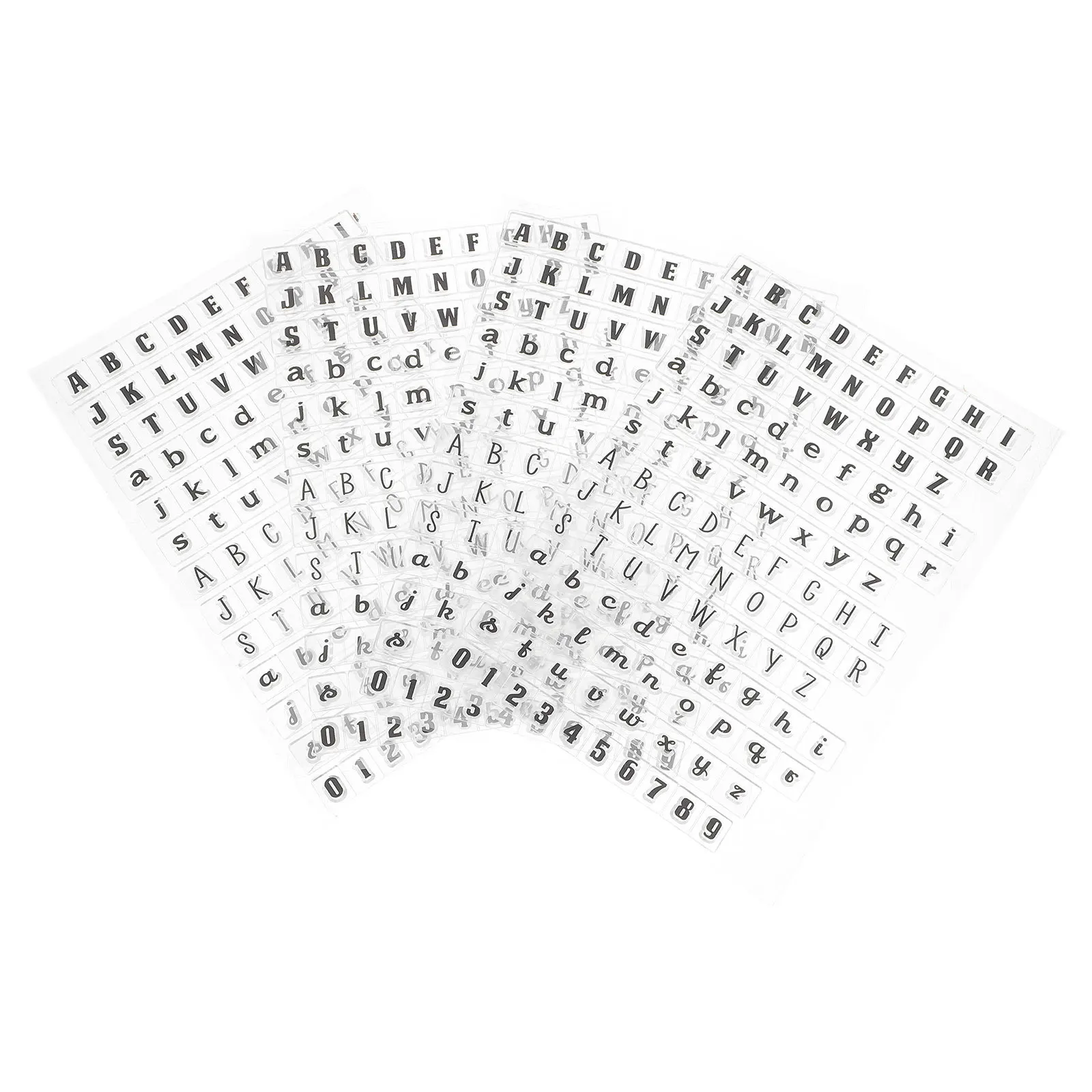Sellos de silicona transparentes, patrones del alfabeto transparente para hacer tarjetas de diario, álbumes de recortes, manualidades de oficina, 4 Uds.