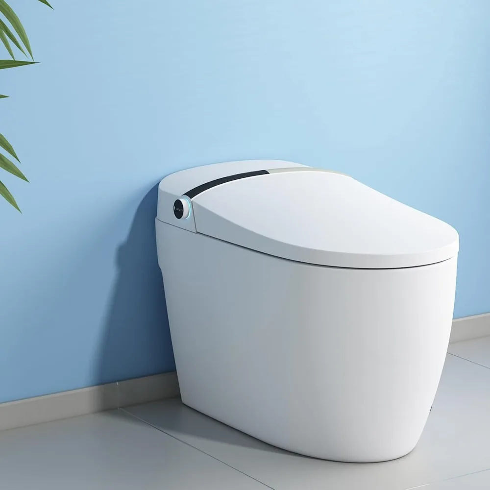 Smart Toilet with Bidet Built-in, Remote Control,Temperature Controlled Wash Functions,Warm Air Dryer Heated Bidet Seat