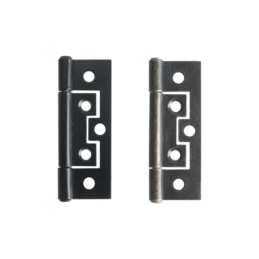 10pcs Metal Mortise Hinge w/screw Old Chinese Style 69mm/2.7In Door Cabinet Jewelry Box  Wooden Wine Case Bronze/Black/Silver