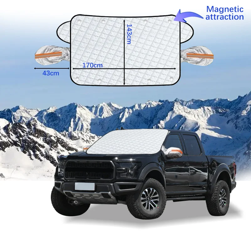 

Car Windshield Cover Magnet Winter Window Snow Shield Anti Frost Auto Front Window Snow Cover For Ford F-150 SVT RAPTOR