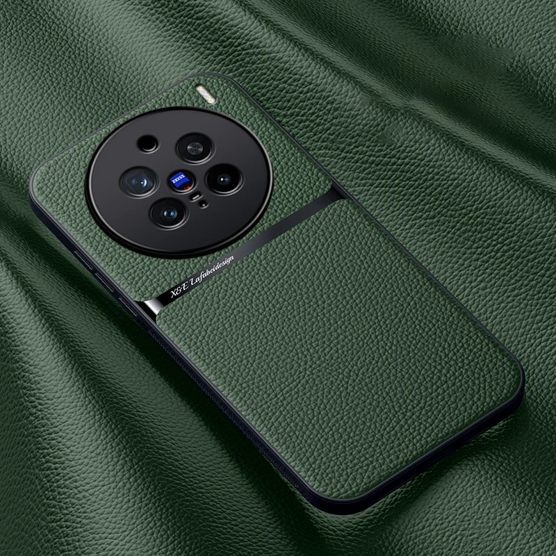 

Magsafe Leather Case for vivo X200 Pro Car Magnetic Holder Wireless Charging Phone Cover vivoX200Pro V2405A V2405DA V2415A Shell