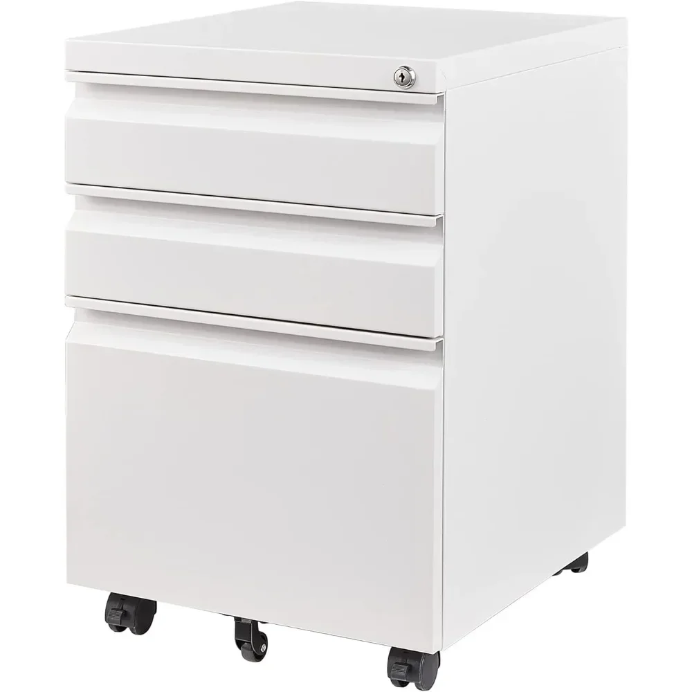 3 Drawer Mobile File Cabinet with Lock, Rolling File Cabinet for Home Office, Under Desk Small File Cabinet