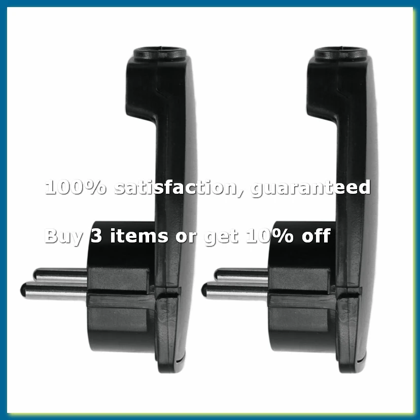 2pcs Black Schuko Angled Plug Flat, Schuko Flat Plug 250 V (16 A), Schuko Plug, Schuko Plug Flat, Eu Plug-DTB1
