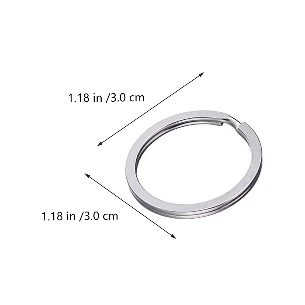 

50pcs Stainless Key Ring Keychain Buckle Keychain Buckle 20x30mm DIY Craft Metal Hardware Fashionable Classic Color