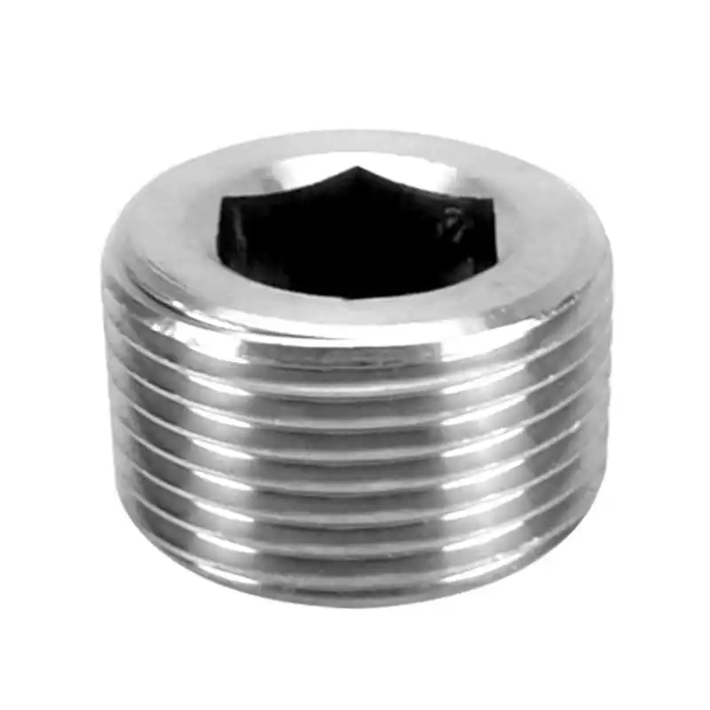 

304 Stainless Steel Hexagon Pipe 1/8" 1/4" 3/8" 1/2" 3/4" 1" - 2" BSPT / NPT Male Countersunk End Plug Fitting Water Gas Oil