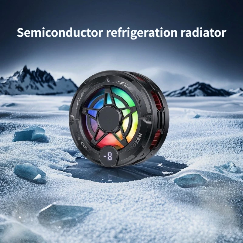 

Magnetic Semiconductor Phone Cooler Silent Radiator Fast Cooling Fan Back Clip Mount Stand Holder for Esports Gaming Live Stream