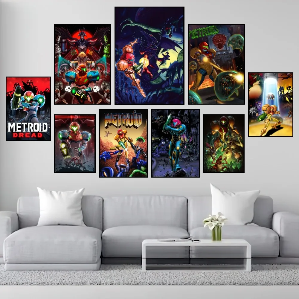 Game M-Metroid Cool Poster Prints Wall Painting Bedroom Living Room Decoration Office Small