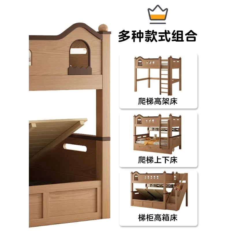 Susun kayu solid penuh dengan tempat tidur paralel lebar yang sama