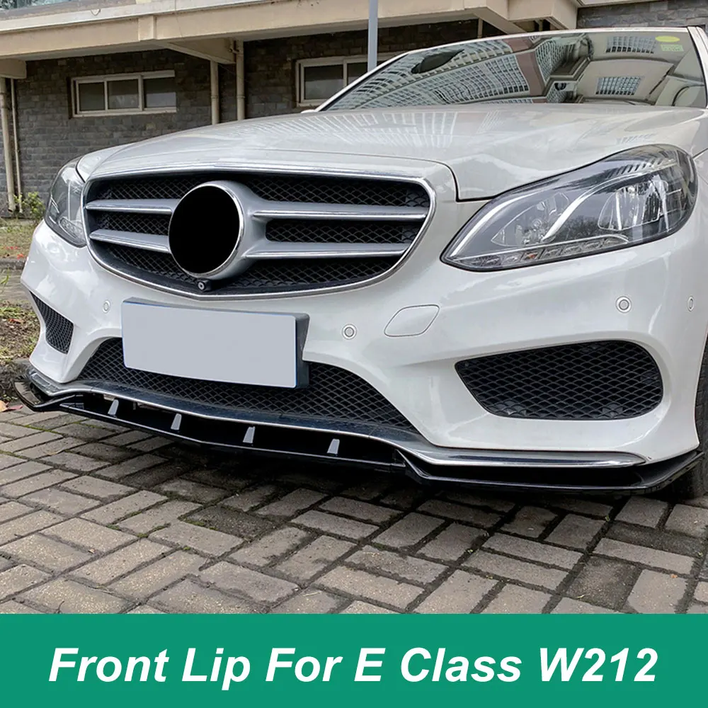 

Для Mercedes-Benz E-Class W212 E260 E300 AMG Line 2013-2015: Передний сплиттер (губа) для тюнинга экстерьера, ABS-пластик, черный