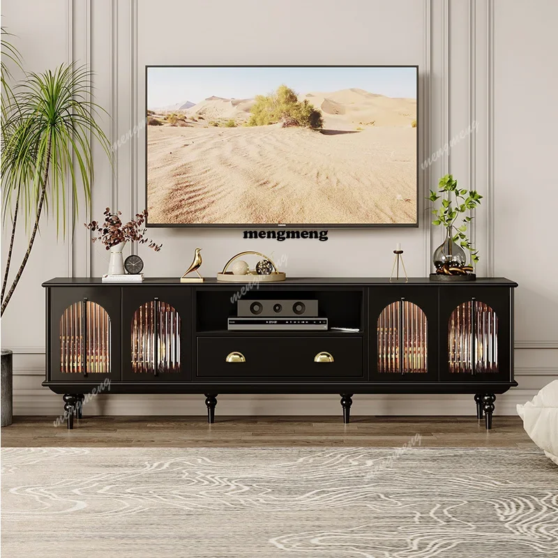 

New arrive French Solid Wood TV Cabinet Design Storage Hallway Dollhouse Universal Tv Table Gamer Console Display Archivadores F